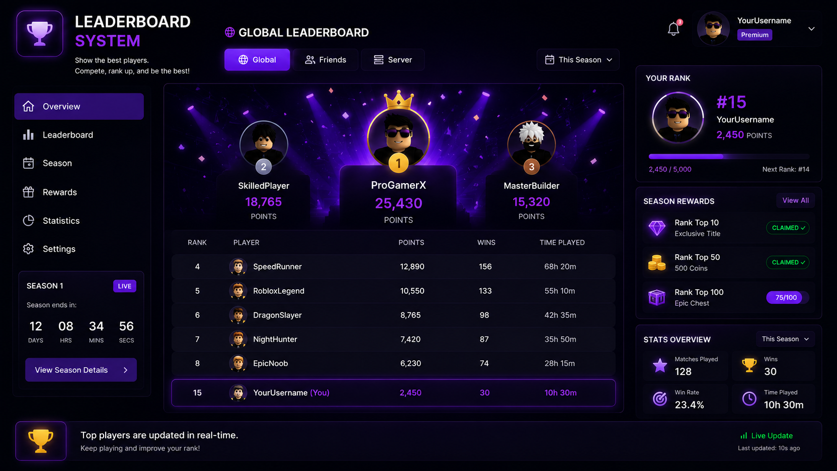 Leaderboard System preview